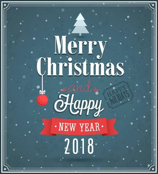 Merry christmas vintage tebrik kartı.