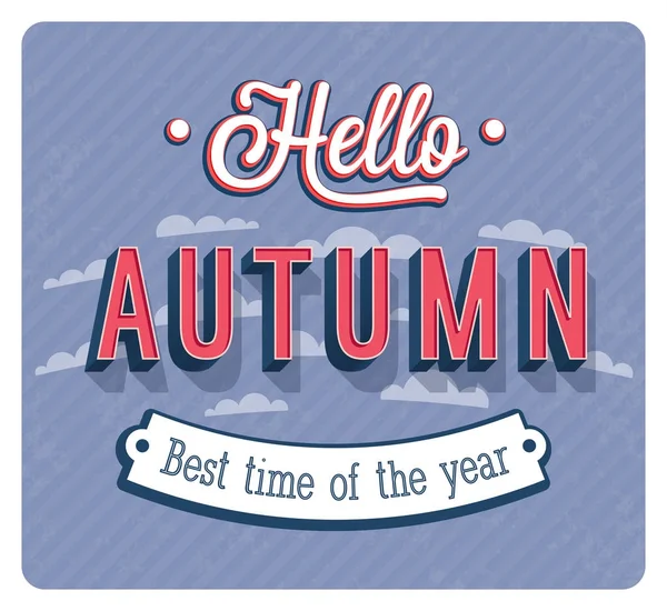 Hello autumn typographic design. — Stock Vector