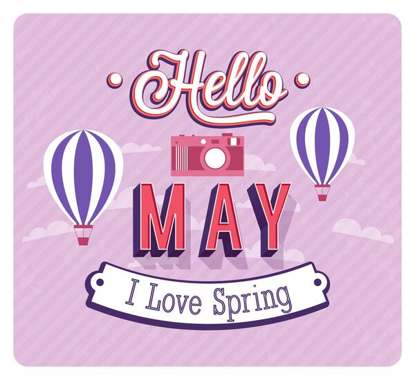 Hello may typographic design.