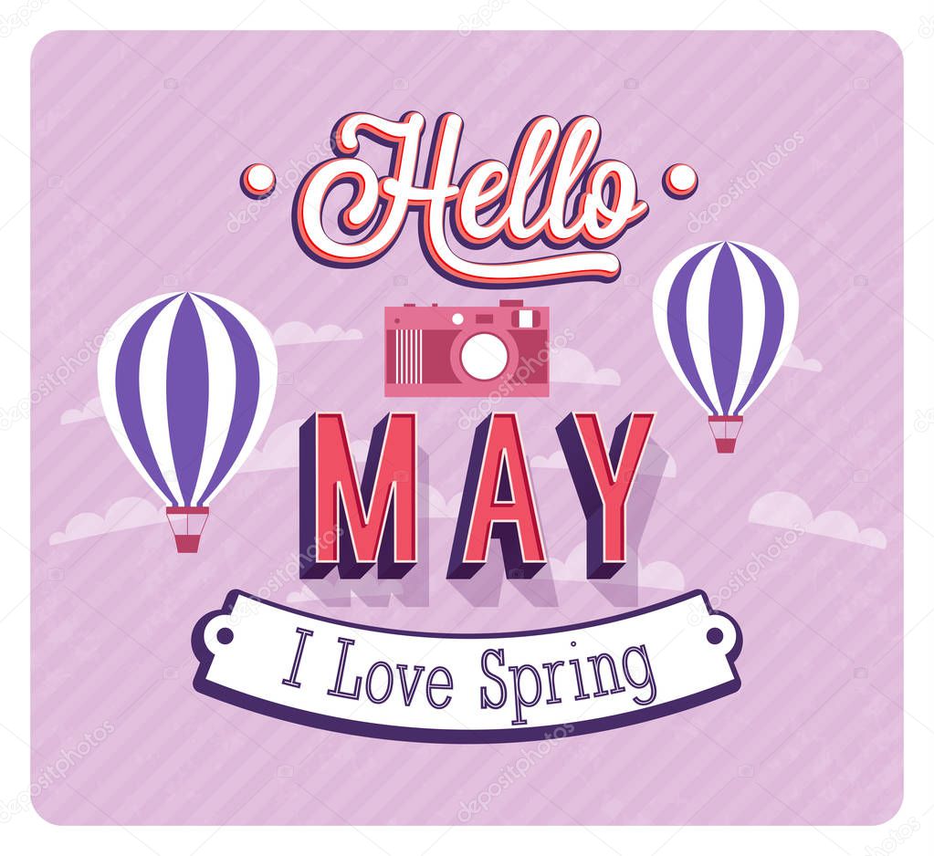 Hello may typographic design.