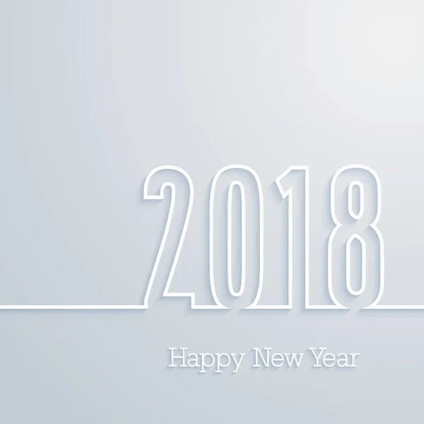새 해 복 많이 받으세요 2018 종이 엽서. — 스톡 벡터