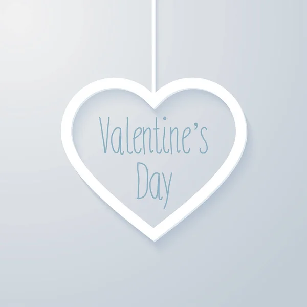 Dia dos Namorados cartão com coração pendurado . —  Vetores de Stock