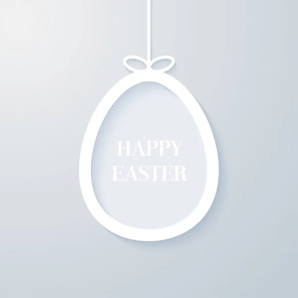 Easter greeting card with hanging paper egg. — Stock Vector