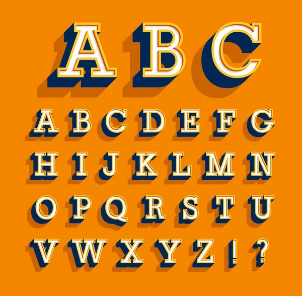 Retro alphabet. — Stock Vector