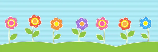 Vektor horizontal Hintergrund mit niedlichen Blumen — Stockvektor