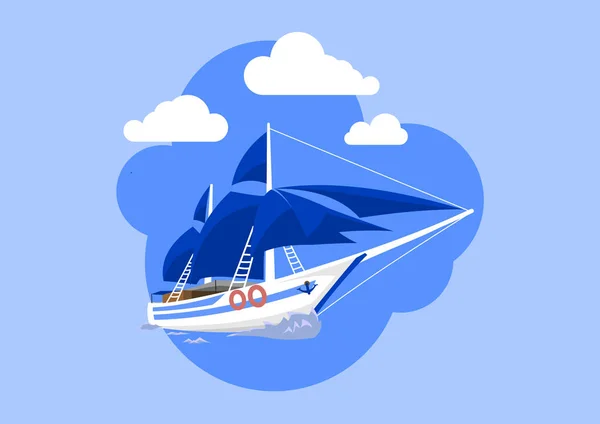 Projeto de vetor de barco à vela para ilustração — Vetor de Stock