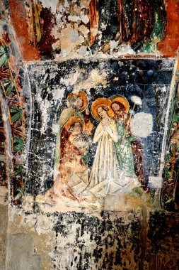 Bir Sakson Protestan kilisesinin olağandışı simgeler. Sakson Ortaçağ kilise Harman, Transilvanya güçlendirilmiş