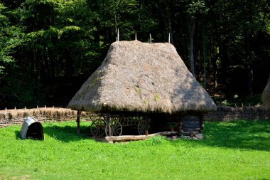 Köylü Dumbrava Sibiului, Transilvanya müzede. Dumbrava Sibiului; Romanian köylü Museum birçok adet envanter bir köylü ile.