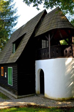 Köylü Dumbrava Sibiului, Transilvanya müzede. Dumbrava Sibiului; Romanian köylü Museum birçok adet envanter bir köylü ile.