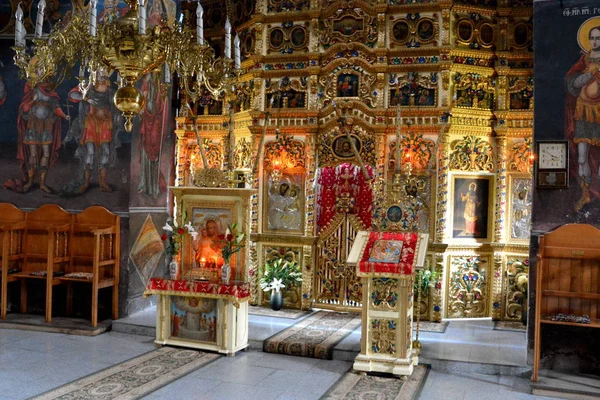 Icônes Dans Église Monastère Cheia Prahova Roumanie Monastère Des Moines — Photo