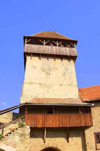 Igreja Saxão Fortificado Medieval Calnic Transilvânia Uma Aldeia Conhecida Por — Fotografia de Stock