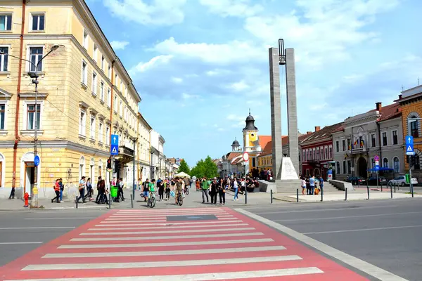 Paisagem Urbana Antiga Cidade Romena Cluj Napoca Klausenburg Transilvânia Roménia — Fotografia de Stock