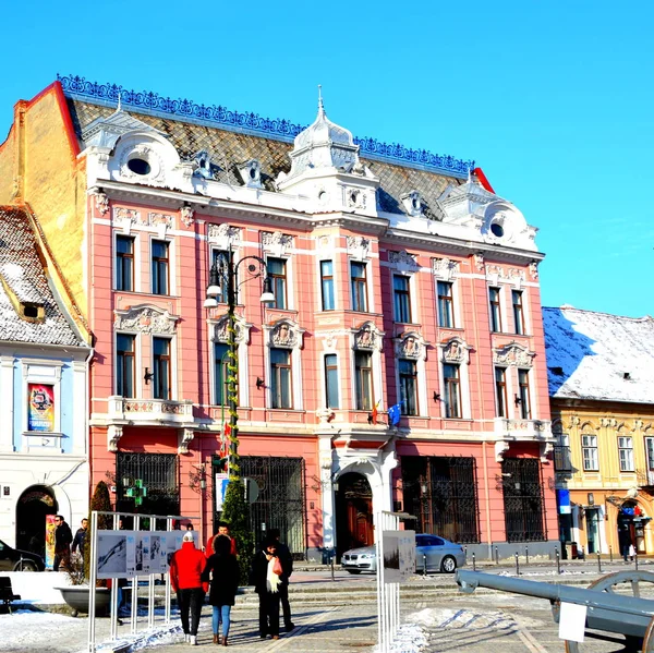 Τυπικό Αστικό Τοπίο Της Πόλης Brasov Μια Πόλη Βρίσκεται Στη — Φωτογραφία Αρχείου