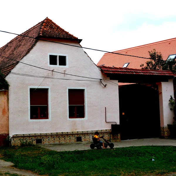 Tipikus Vidéki Táj Paraszti Házak Faluban Cristian Szeben Transylvania — Stock Fotó