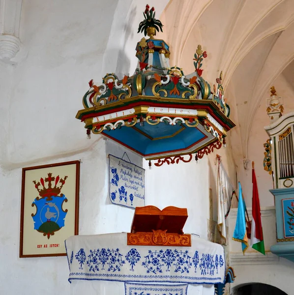 Uvnitř Staré Opevněné Středověké Saské Kostela Dirjiu Sedmihradsko Rumunsko — Stock fotografie