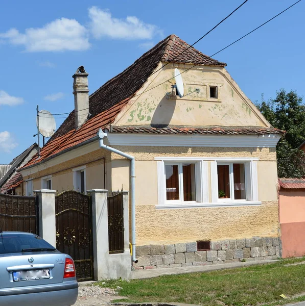 Köyün Crit Kreutz Transilvanya Tipik Evde Yüzyılda Bir Sakson Kilise — Stok fotoğraf