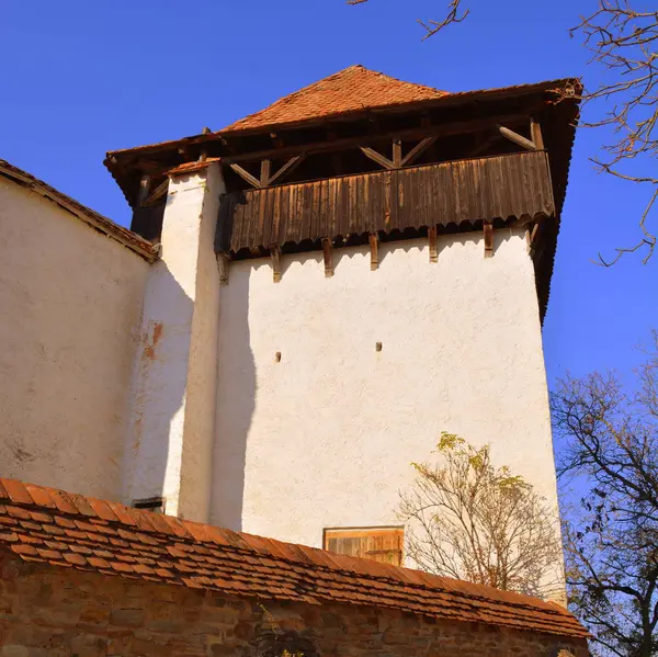 Iglesia Fortificada Este Pueblo Fue Construida Alrededor Del Año 1100 —  Fotos de Stock