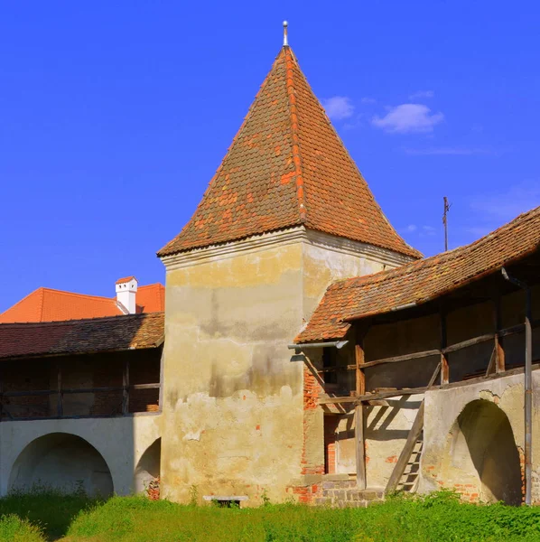 Iglesia Medieval Fortificada Vineyard Valley Transilvania Iglesia Fortificada Valea Viilor —  Fotos de Stock