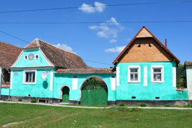 Ortaçağ müstahkem Sakson kilise de köyün Hematokrit, Transilvanya, Romanya