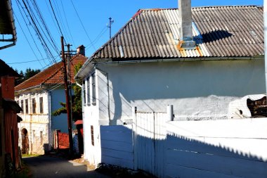Tipik kırsal manzara ve köylü ev Rosia Montana'da bir komün Alba İlçesi, Apuseni Dağları, Transilvanya, Romanya