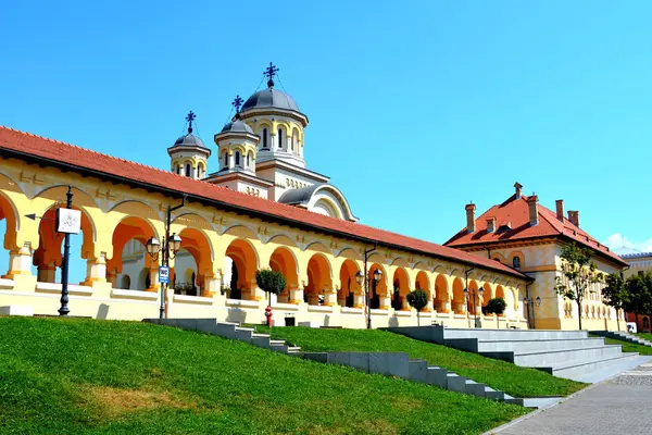 Středověké Tvrze Alba Iulia Transylvánie Moderní Město Nachází Blízkosti Místa — Stock fotografie