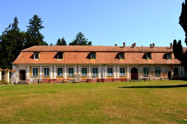 Park ve bina, Baron von Brukenthal sarayda Avrig, Transilvanya, Romanya