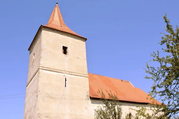 Igreja Saxão Medieval Fortificada Aldeia Avrig Transilvânia Roménia — Fotografia de Stock