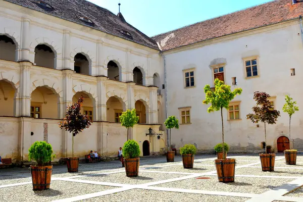 Vecchia Fortezza Medievale Nella Città Fagaras Antica Città Rumena Con — Foto Stock