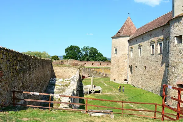 Antiga Fortaleza Medieval Cidade Fagaras Uma Antiga Cidade Romena Com — Fotografia de Stock