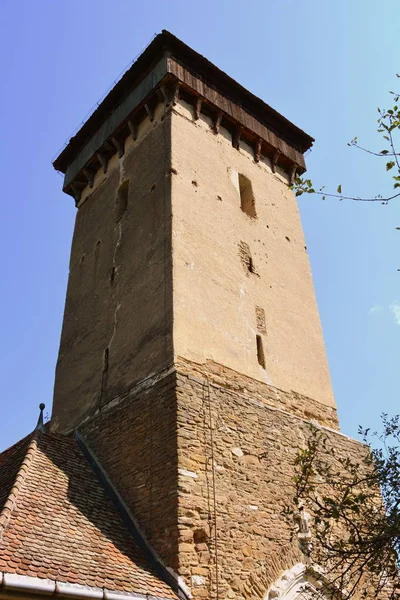 Iglesia Medieval Fortificada Pueblo Malancrav Transilvania Rumania —  Fotos de Stock