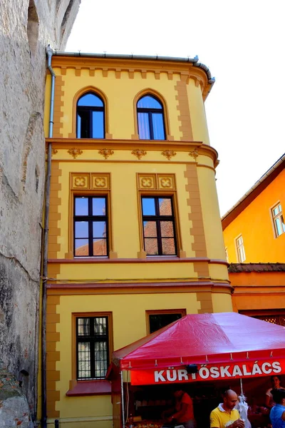 Ortaçağ Şehir Sighisoara Transilvanya Romanya Şehir Merkezinde Kentsel Peyzaj — Stok fotoğraf