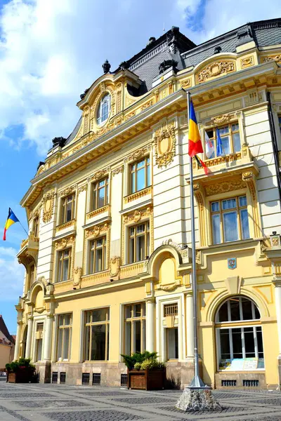 Marktplatz Typische Stadtlandschaft Der Stadt Sibiu Transsilvanien Rumänien — Stockfoto