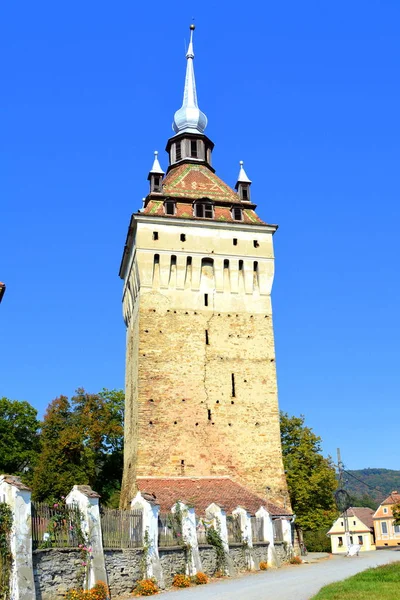 Medieval Fortified Saxon Church Saschiz Keisd Transilvânia Igreja Fortificada Uma — Fotografia de Stock