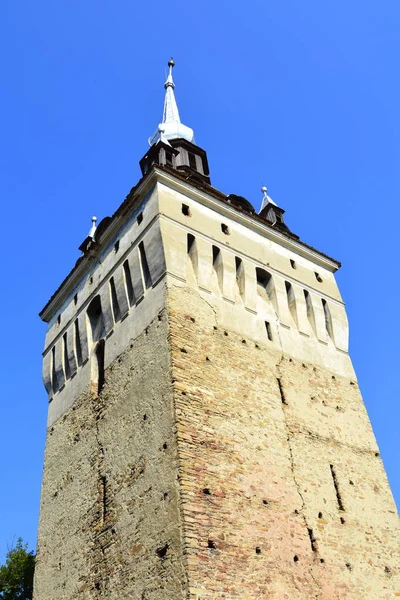 Medieval Fortified Saxon Church Saschiz Keisd Transilvânia Igreja Fortificada Uma — Fotografia de Stock