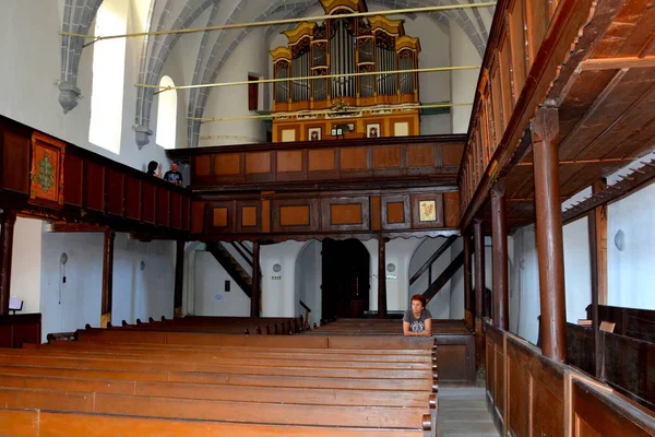 Medieval Fortified Saxon Church Saschiz Keisd Transilvânia Igreja Fortificada Uma — Fotografia de Stock