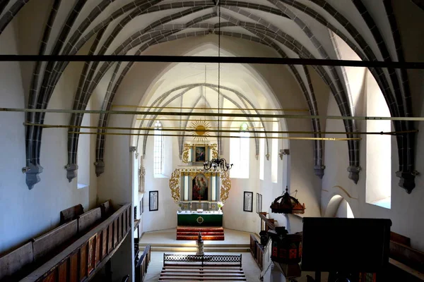 中世纪的萨克森教堂 Saschiz Keisd 特兰西瓦尼亚 加固教堂是罗马尼亚特兰西瓦尼亚地区的 Keisd Wurmloch 的一座教堂 它是由德国跨锡瓦尼亚撒克逊人社区建造的 — 图库照片