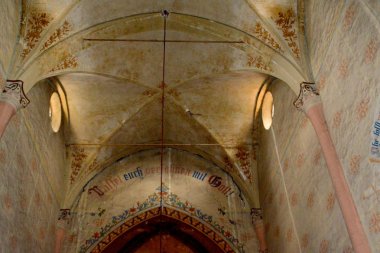 Ortaçağ müstahkem Sakson kilise de köyün Cristian, Sibiu İlçesi, Transilvanya, Romanya 
