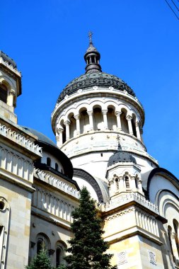 Ortodoks Katedrali. Kentsel peyzaj eski Romanya şehir Cluj-Napoca, Klausenburg, Transilvanya, Romanya