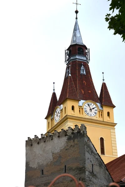Ortaçağ Müstahkem Sakson Kilise Köyün Cristian Sibiu Lçesi Transilvanya Romanya — Stok fotoğraf