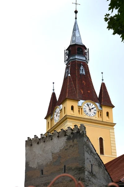 Mittelalterliche Befestigte Sächsische Kirche Dorf Cristian Kreis Sibiu Siebenbürgen Rumänien — Stockfoto