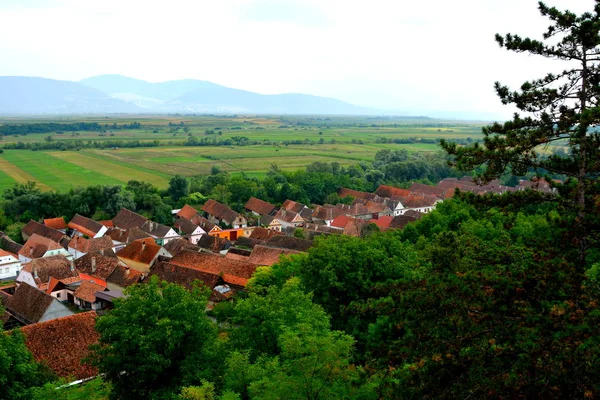 Casas Típicas Pueblo Saxon Ungra Transilvania Rumania Donde Hay Una — Foto de Stock