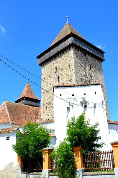 Wzmocnione Saksońskiej Średniowieczny Kościół Homorod Transylwania Rumunia — Zdjęcie stockowe
