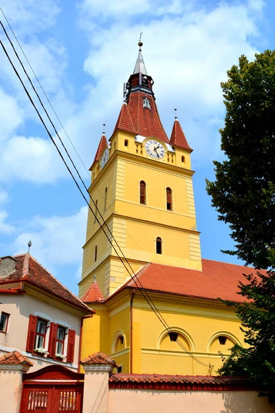 Μεσαιωνικό Οχυρωμένο Σαξονικό Εκκλησία Του Χωριού Cristian Σίμπιου County Τρανσυλβανία — Φωτογραφία Αρχείου