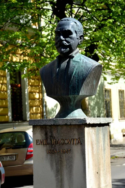 Статуя Декор Площадях Города Городской Пейзаж Старом Румынском Городе Клуж — стоковое фото