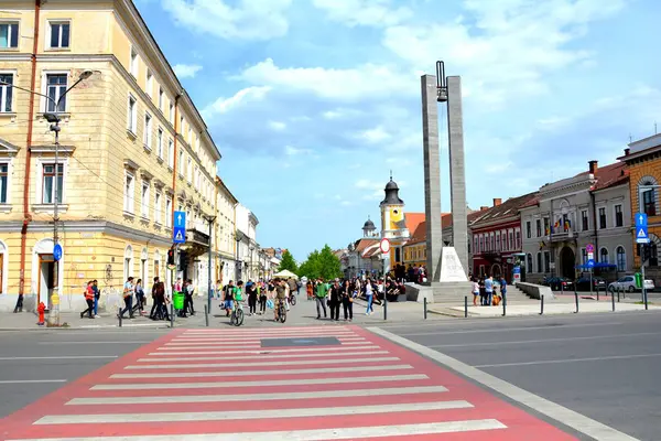 Paysage Urbain Dans Vieille Ville Roumaine Cluj Napoca Klausenburg Transylvanie — Photo