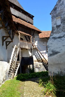  Sakson ortaçağ kilise Homorod, Transilvanya, Romanya güçlendirilmiş