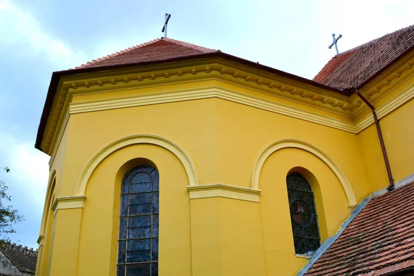 Mittelalterliche Befestigte Sächsische Kirche Dorf Cristian Kreis Sibiu Siebenbürgen Rumänien — Stockfoto