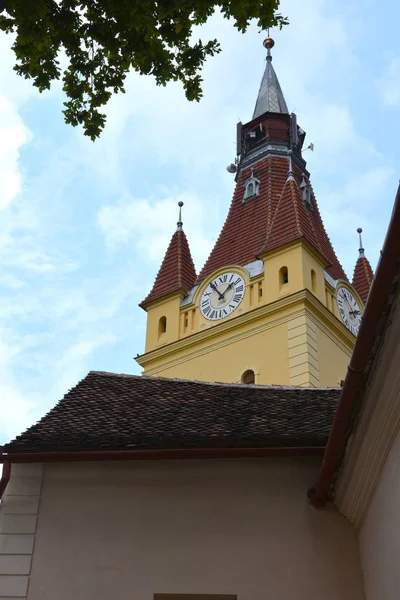 Iglesia Fortificada Medieval Saxon Pueblo Cristian Condado Sibiu Transilvania Rumania —  Fotos de Stock