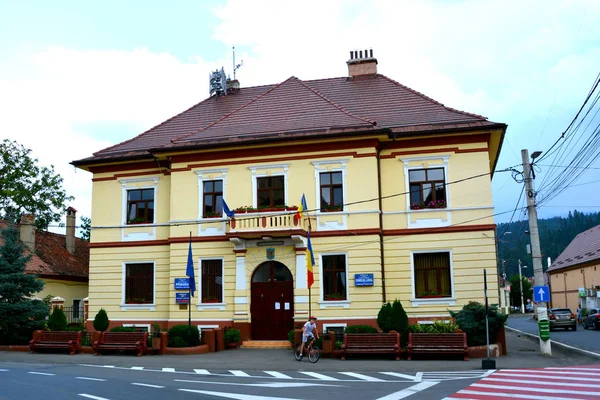 Köyün Cristian Brasov Lçesi Transilvanya Tipik Kırsal Manzara Köylü Evleri — Stok fotoğraf