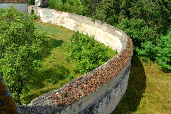 Iglesia Medieval Fortificada Saxon Ungra Una Comuna Condado Braov Rumania — Foto de Stock